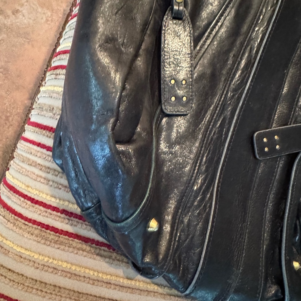 Chloe Heloise Black Leather Tote with Gold Accents - Picture 3 of 13